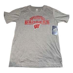 Team Athletics Wisconsin Badgers Gray Performance Graphic T-Shirt
